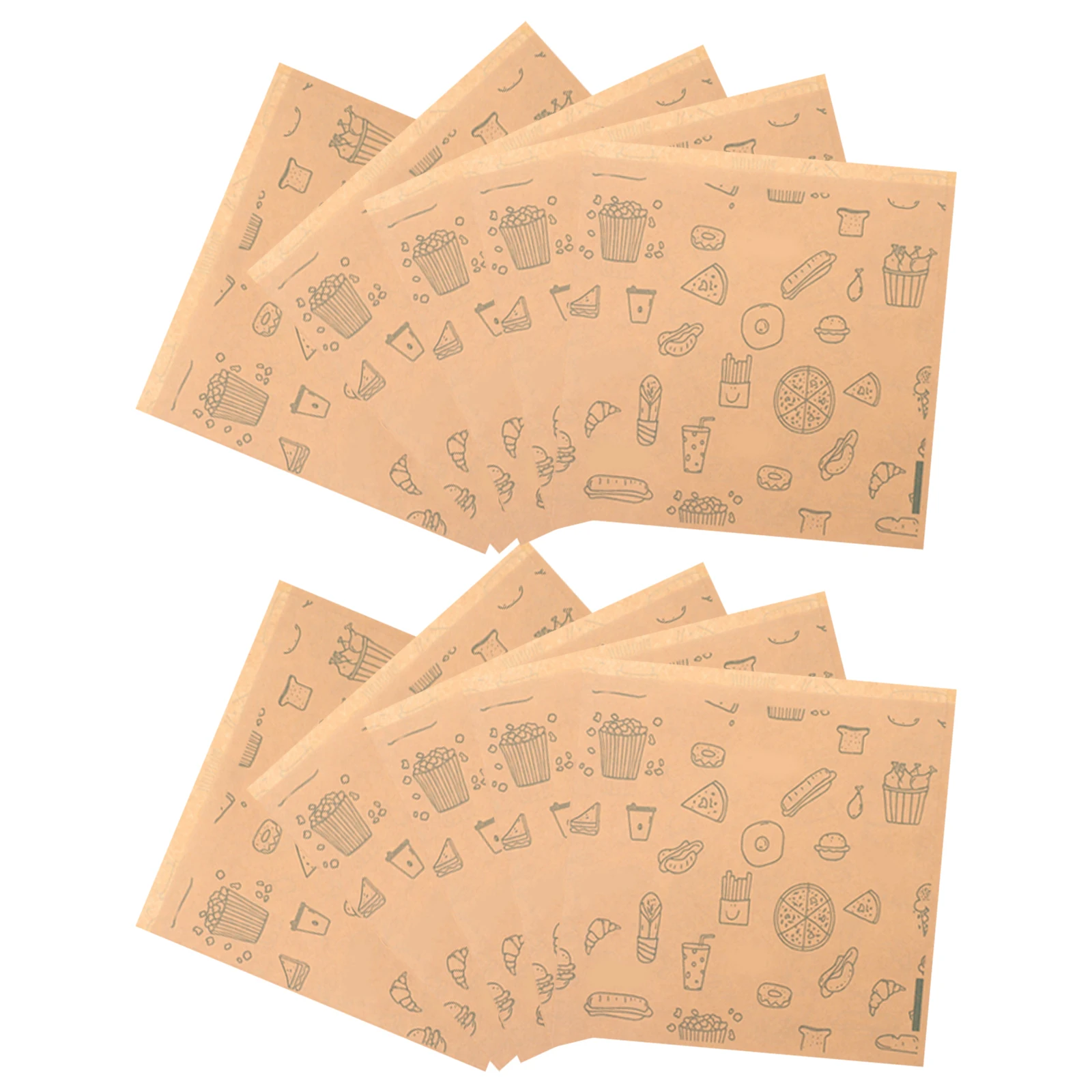 

50pcs Food Grade Paper Sandwich Bags Grease Resistant For Bread Donuts Cakes Bakery Snacks Packaging Storage Bags
