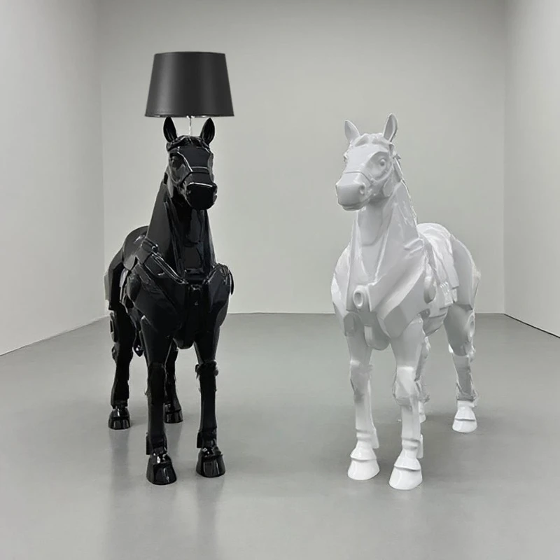 FRP mechanical war horse sculpture props ornament