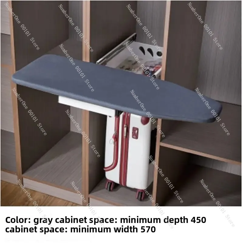 Wardrobe Push-pull folding ironing board Cloakroom Hidden ironing board Damping telescopic iron backing plate Hardware