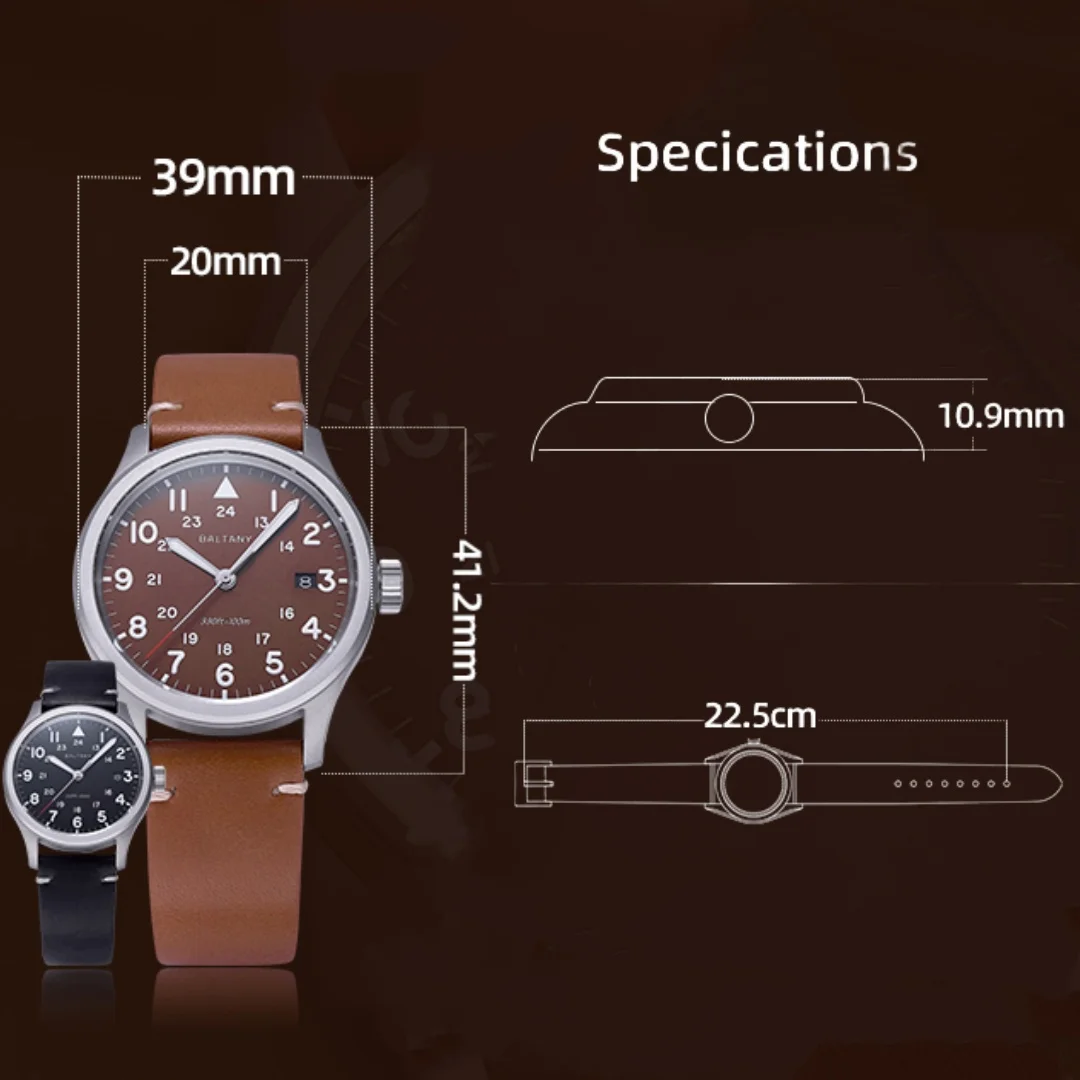 Baltany 2025 nuevo Reloj de cuarzo para Hombre RONDA 715Li Retro militar cristal de zafiro impermeable 100m calendario luminoso Reloj para Hombre