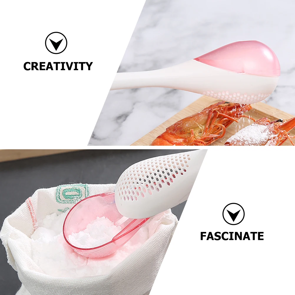 

2pcs Plastic Baking Spoon Powder Flour Sprinkler Sieve Strainer For Kitchen Essentials Household Flour Sifter Japanese Style