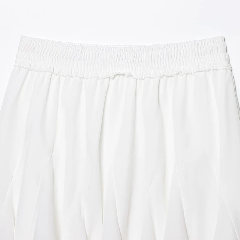 

2025 Summer New Women's Faionable Asymmetrical Pleated Skirt Versatile Splicing Ele Polyester Fiber ort Skirt