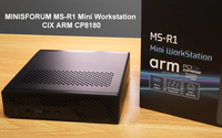 MINISFORUM MS-R1 Mini Workstation, CIX ARM CP8180 Processor (12C/12T up to 2.6GHz), 64GB/32GB ECC LPDDR5 RAM, Desktop Computer