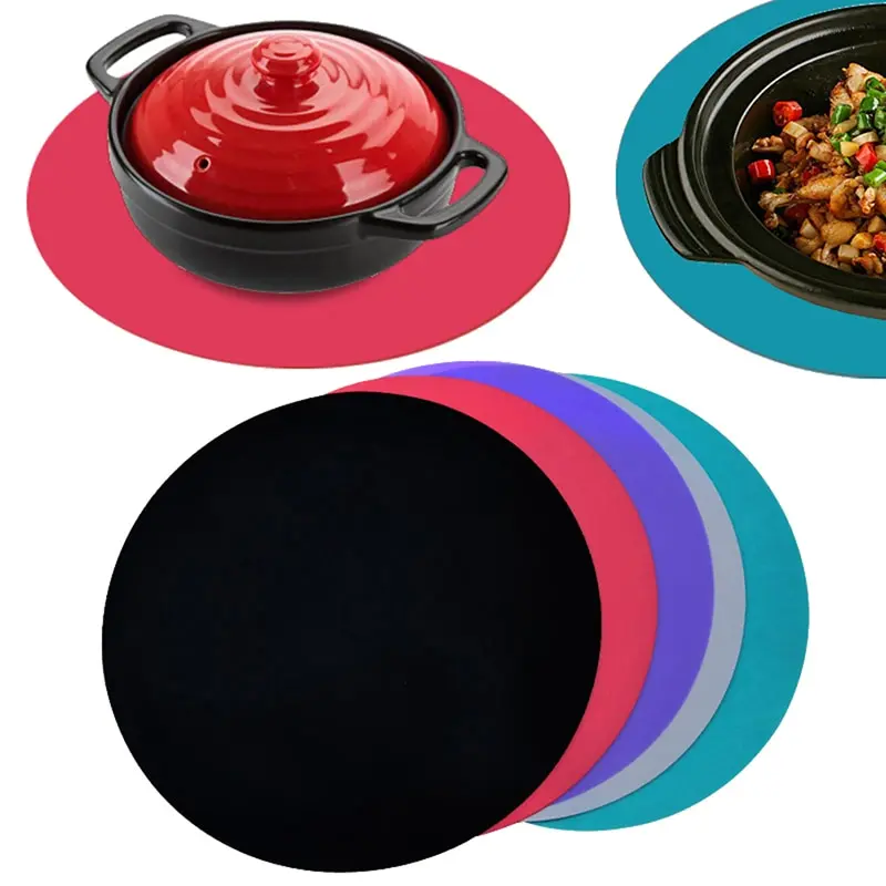 30cm Resistant Silicone Baking Pad Induction Cooker Mat Soft Non-Stick Round Microwave Mat Fryer Pad Table Mate Pastry Tray