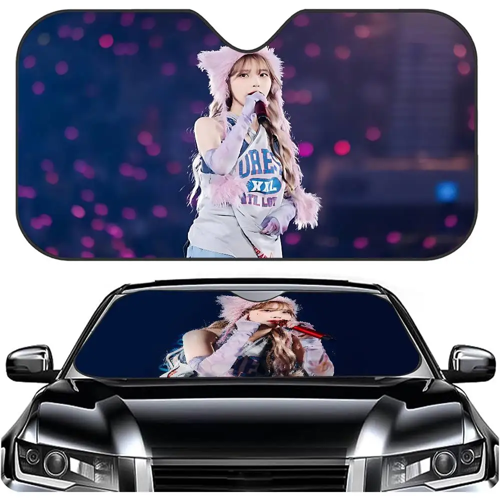 

Female Star IU Car Windshield Sun Shade Foldable Car Front Covers Car Sunshade For Car Accessories Blocks Uv Rays