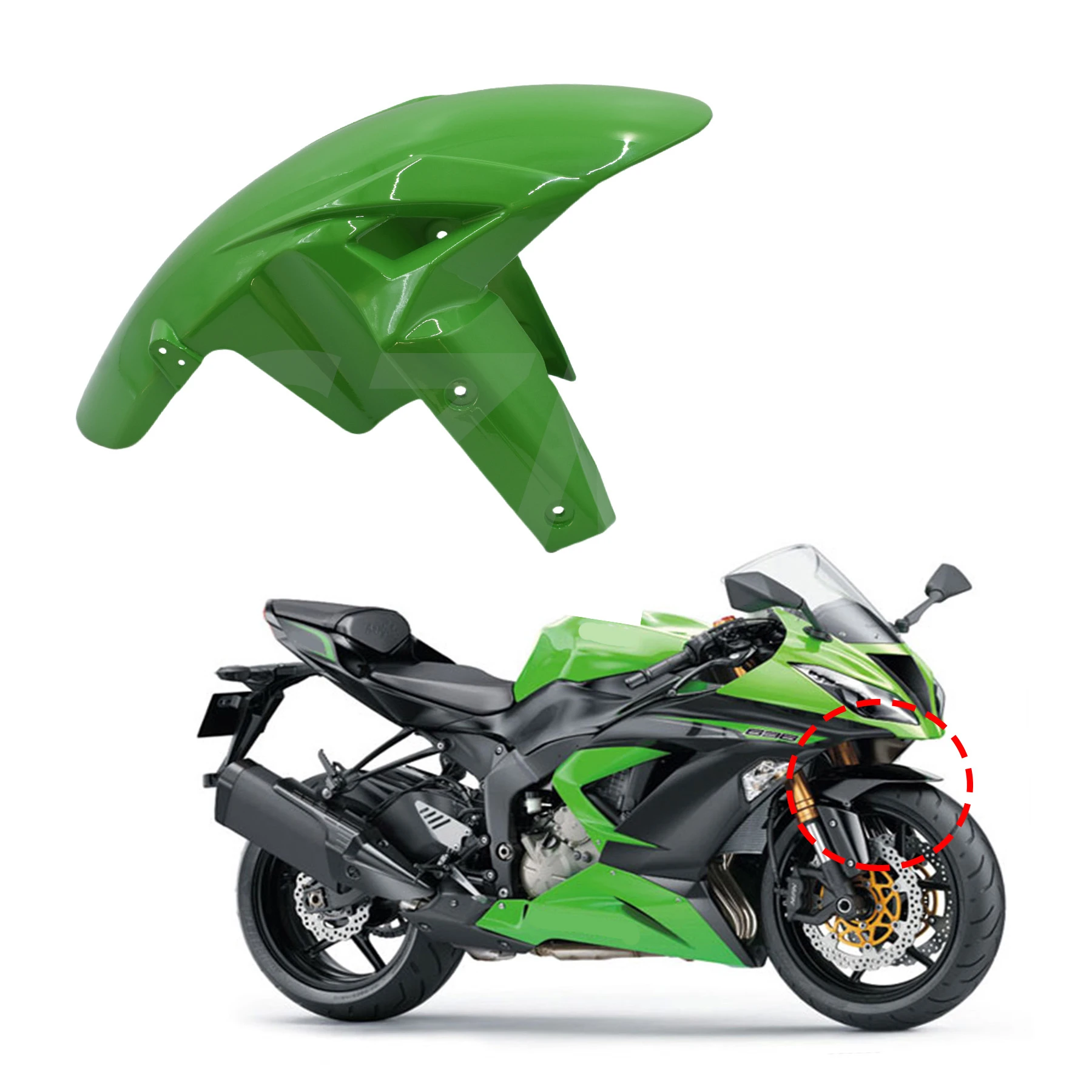 

Carbon Fiber Look Front Fender For KAWASAKI NINJA ZX-6R ZX6R 2019 2020 2021 2022 2023 Fender Guard Accessories