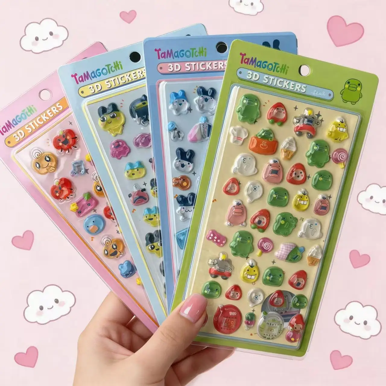 New Tamagotchi Kuchipatchi Mametchi 3D embossed stickers creative personalized notebook cartoon decoration stickers wholesale