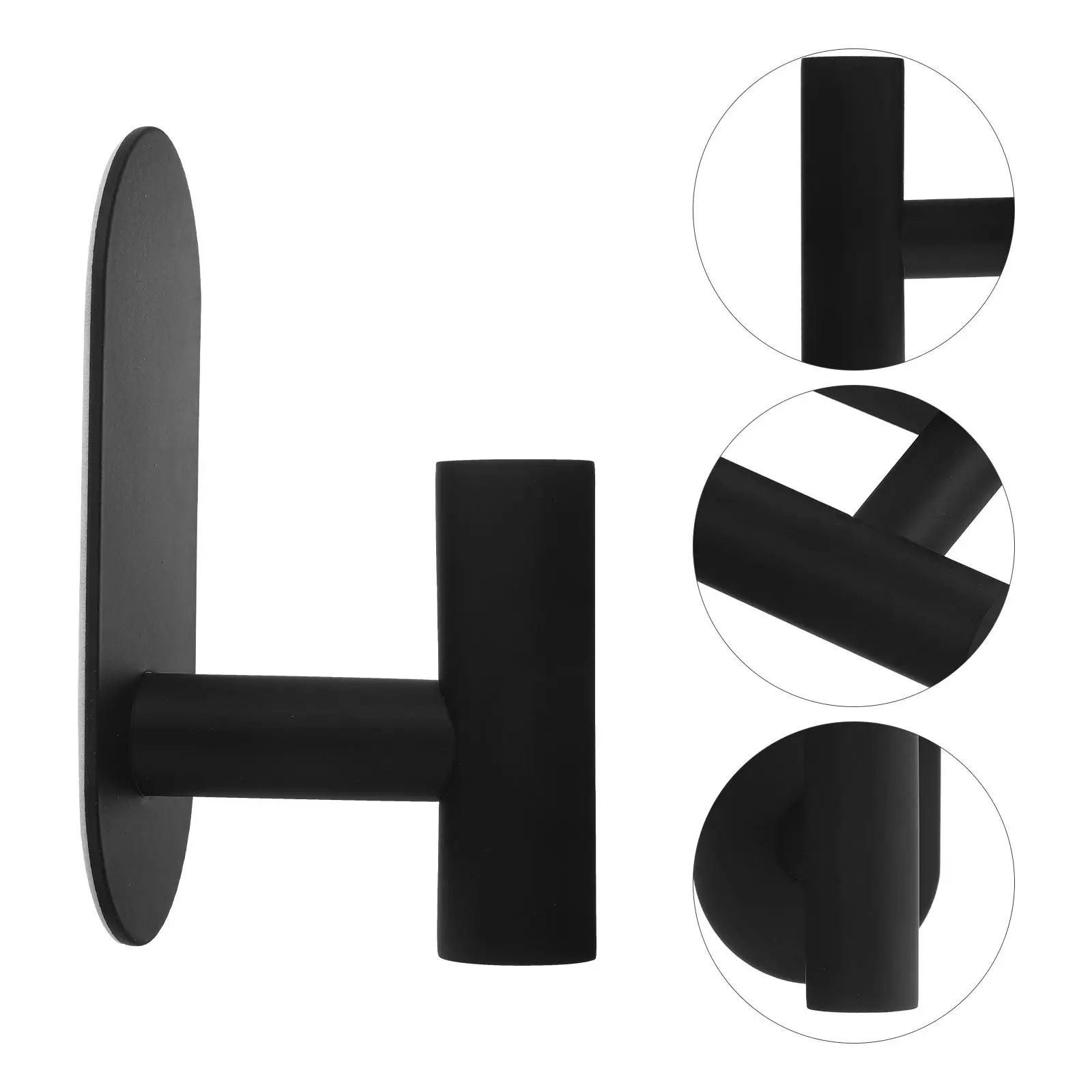 

2Pcs Stainless Steel Wall Hooks Self Adhesive Oval Matte Coat Hat Towel Holder Hanging Rack for Bathroom Kitchen Wood Glass