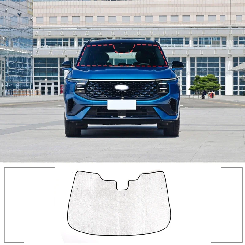 For Ford Edge 2015-2022 Car Windshield Sunshade UV Shield Block Cover Aluminum Foil Interior Accessories