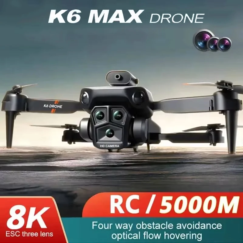 

K6 Max Drone 8K WIFI GPS Professinal Three Cameras Wide Angle Optical Flow Four-way Obstacle Avoidance Quadcopter