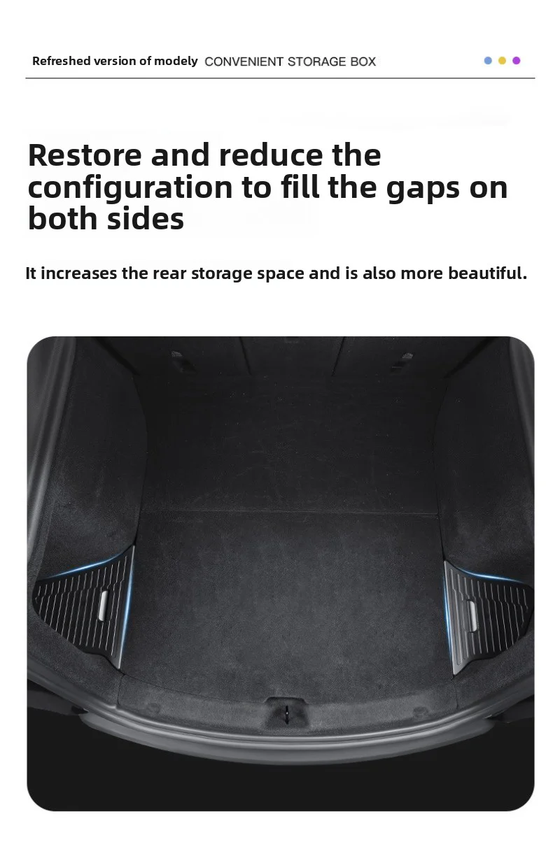 Auto Hinten Gepäck Seite Lagerung Box Fracht Organizer Für Neue Tesla Modell Y Juniper 2025 Lagerung Partition Autos Innen Zubehör – Detail 5