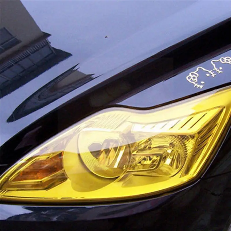 Yellow Car Light Headlight Taillight Tint Vinyl Film Rear Sticker Color-Changing Sticker Lamp Matt Smoke Fog Film Sheet K2L2