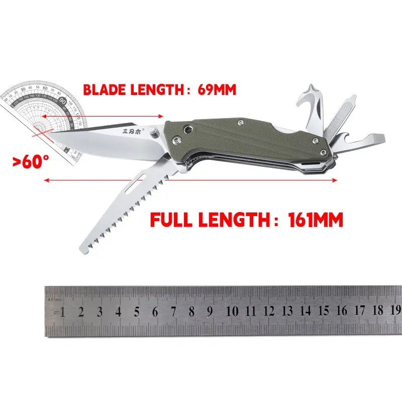 Sanrenmu Multifunctional Folding Knives Practical Tools Multi-use Wilderness Survival Durability Pocket Survival Rescue Edc