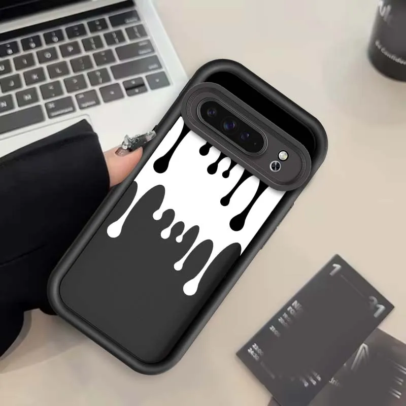 액체 흐름 패션 트렌드 전화 케이스 Google Pixel 9 8A 8 7 7A Pro XL 5G Eye Ladder 소프트 TPU 충격 방지 커버