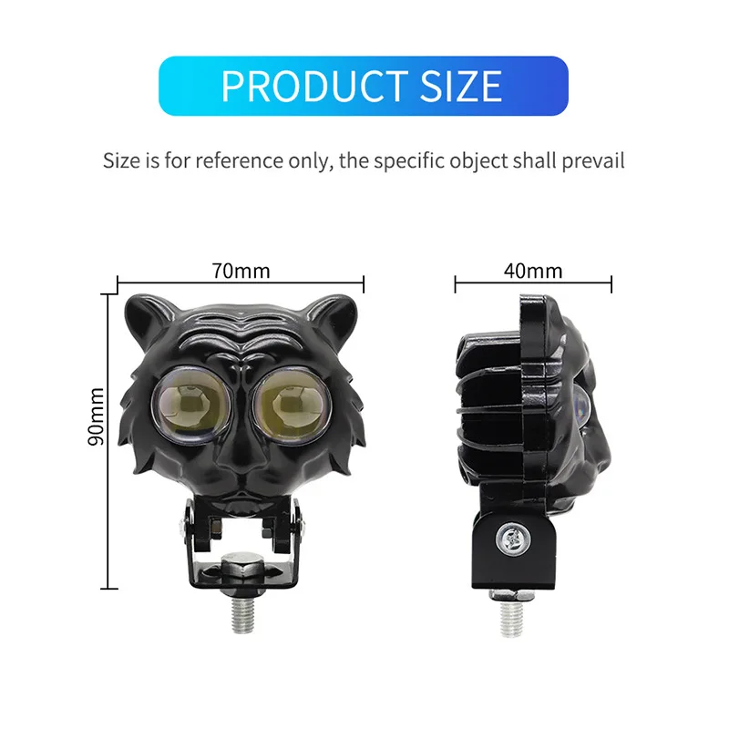 MisunAuto New for Model Electric Motorcycle Lighting System-Yellow LED Headlights Front Spotlights Two-Color Lens 1 Year