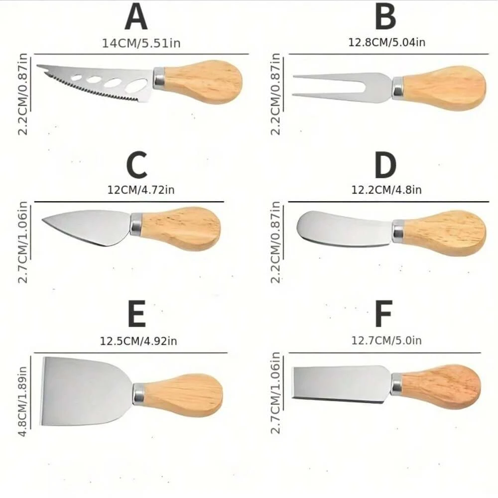 Stainless Steel Cheese Knife Includes Slicer Cutter Forks Spreader for Serving Baking Butter Knife Spatula Narrow Plane Knives