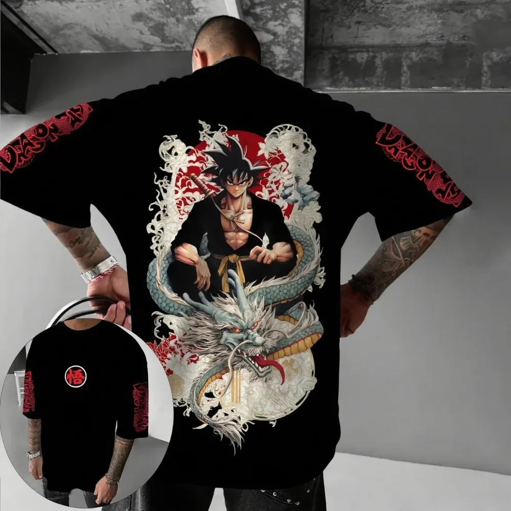 Dragon Ball Z Super Saiyan Son Goku, camiseta holgada para hombres, camiseta de calle para niños, Top informal de verano con estampado de Anime de algodón para niños