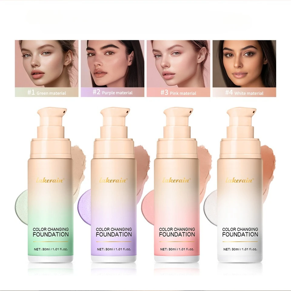 

Long-lasting hydration contains Centella asiatica essence color-changing foundation improves skin tone hides pores waterproof