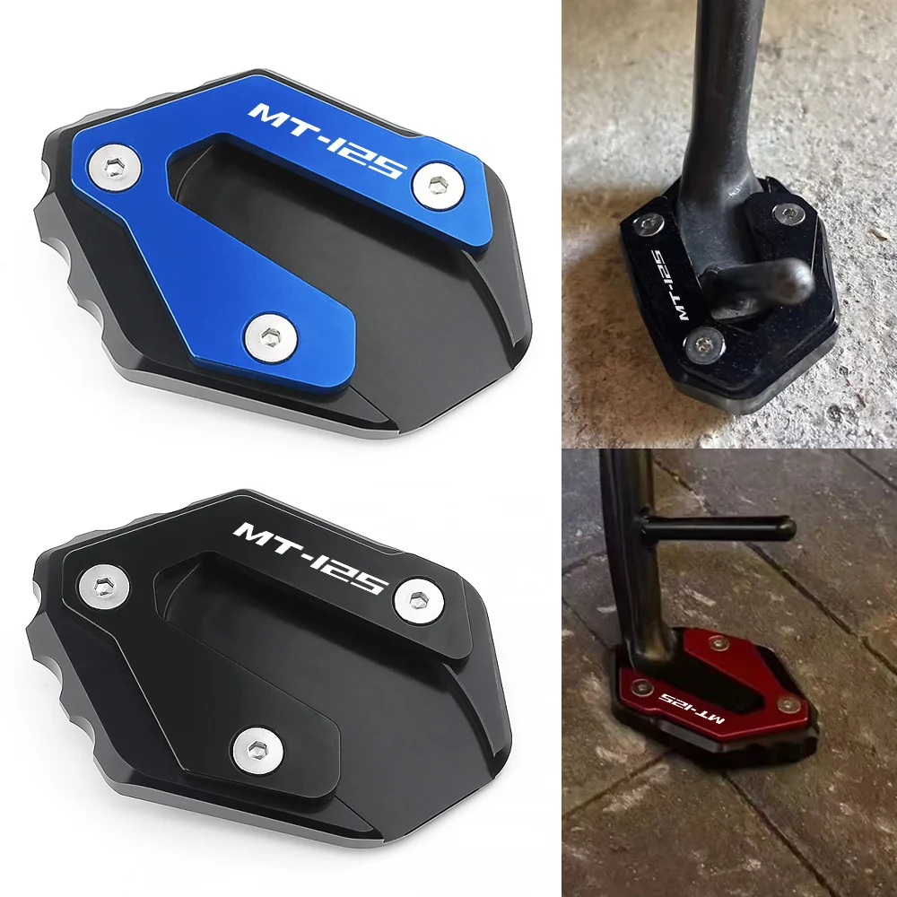 

For Yamaha MT125 Mt 125 2014-2024 2023 2022 CNC Aluminum Kickstand Side Stand Enlarger Pad Tire Valve Cap Motorcycle Accessories