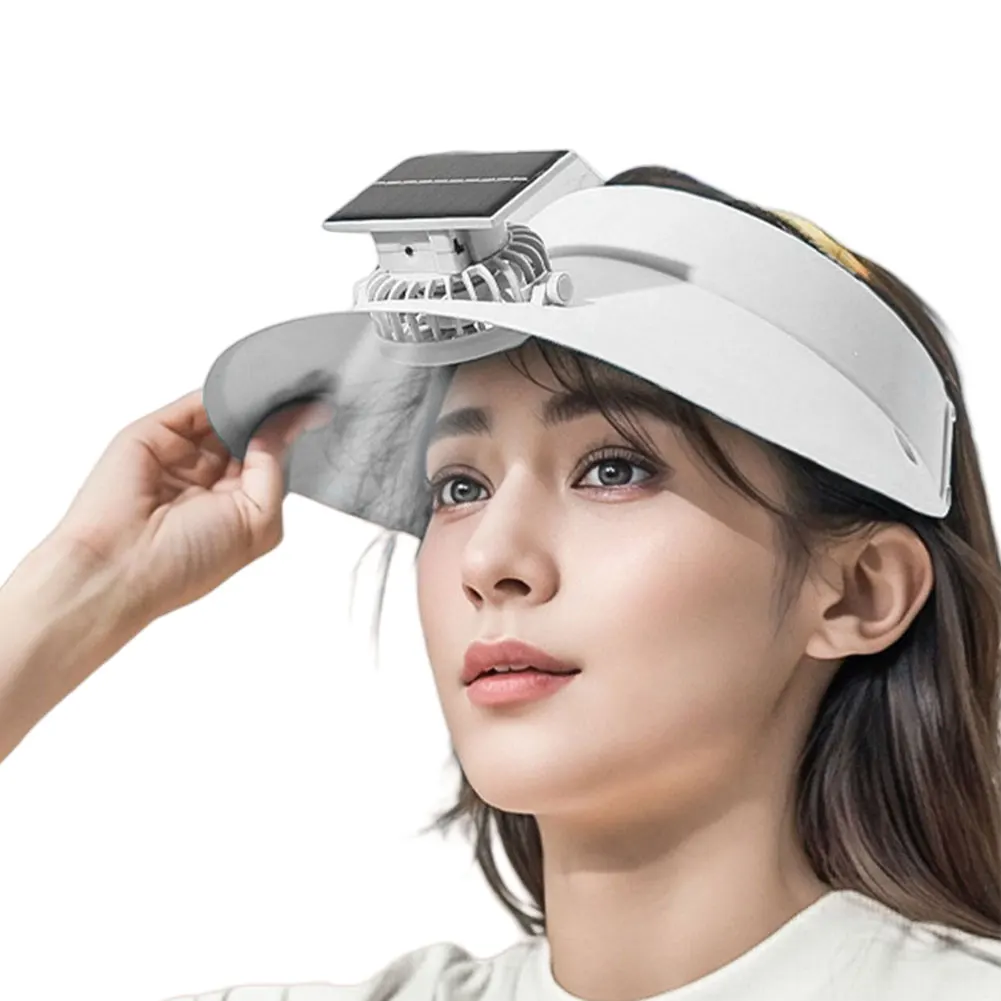 

Summer Sun Hats with Fan Three Temp Settings Empty Top Cap Breathable Cooling Fan Hat for Women for Sun Protection and Outdoor