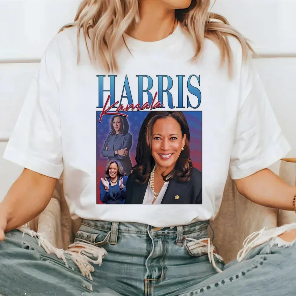 Kamala Harris Us President Election Campaign T-Shirt 90s Short Sleeved Printed Women's Pattern Summer Fashion Women's Top T-Shir