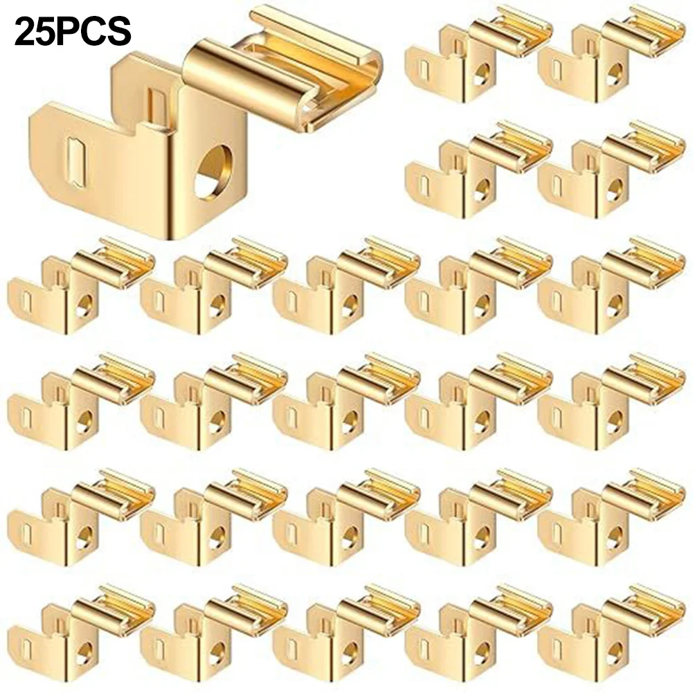 /25Pcs /Gold /Brass Piggyback Spade Connectors Male Female Quick Disconnect Terminals For Two Way Wire Electrical Adapter