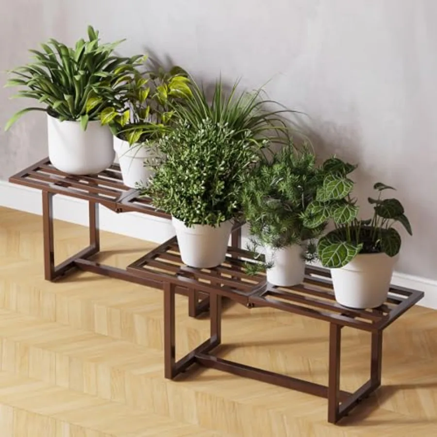 

Набор из 2-х элегантных металлических многоярусных подставок для растений в стиле середины века, прочные, выдерживают нагрузку до 150 кг, универсальные для использования в помещении и на улице, для декора интерьера.