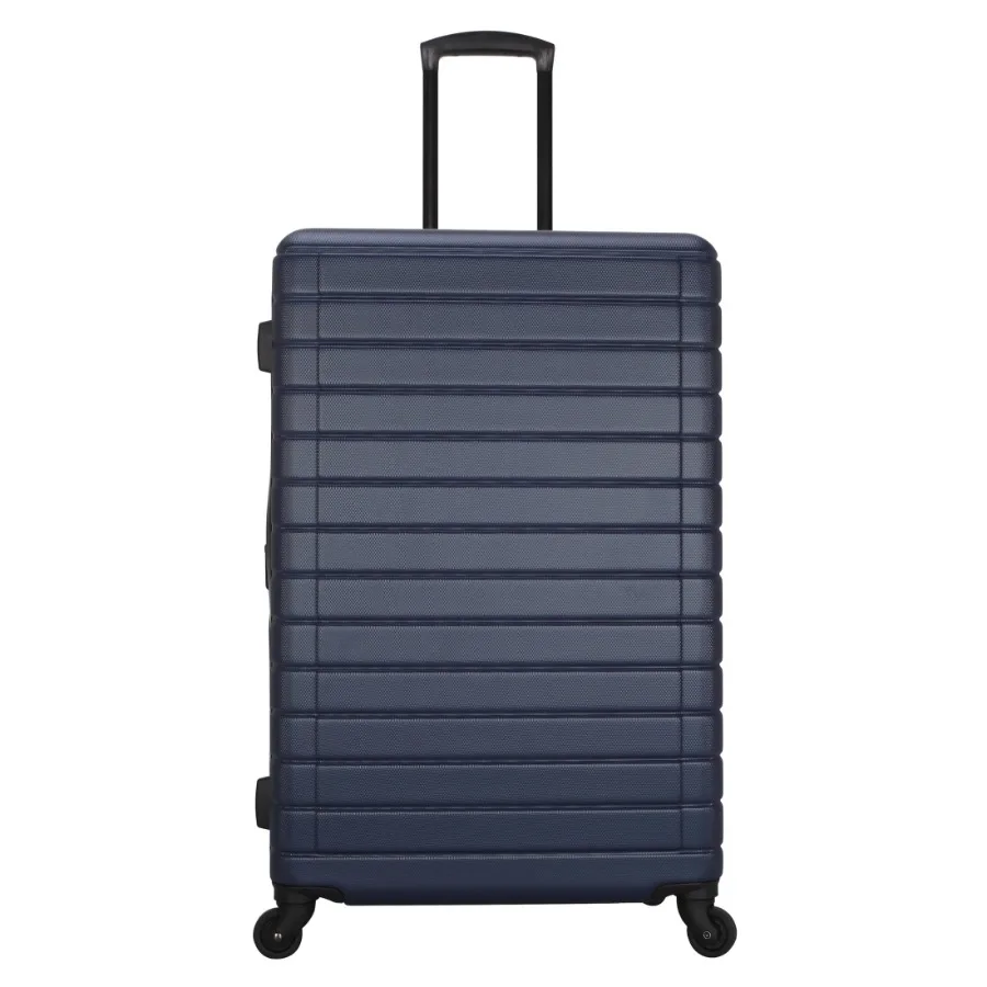 Vacationer 28-inch Checked Expandable Hardside Luggage With 360-Spinner Wheels and Divider Pockets Navy Cove