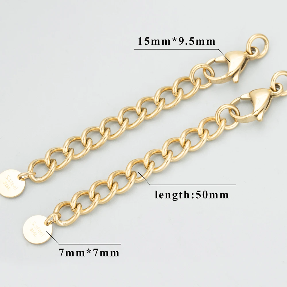 GUFEATHER MC37, sieraden accessoires, 316L roestvrij staal, nikkelvrij, handgemaakt, sieraden maken bevindingen, verlengde ketting, 4 stks/partij