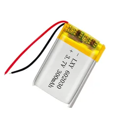 602030 3.7V 300mAh Lithium Polymer Rechargeable Battery Li-ion Cell For MP3 MP4 GPS DVR DVD LED Lights Razor Bluetooth Earphone