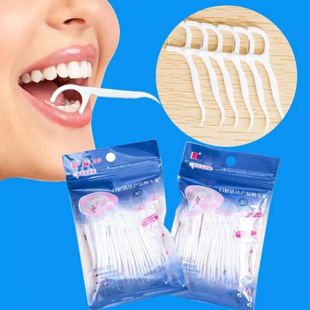 

Oral Care Elastic 30Pcs Kids Dental Floss Stick Tooth Interdental Cleaner Tool