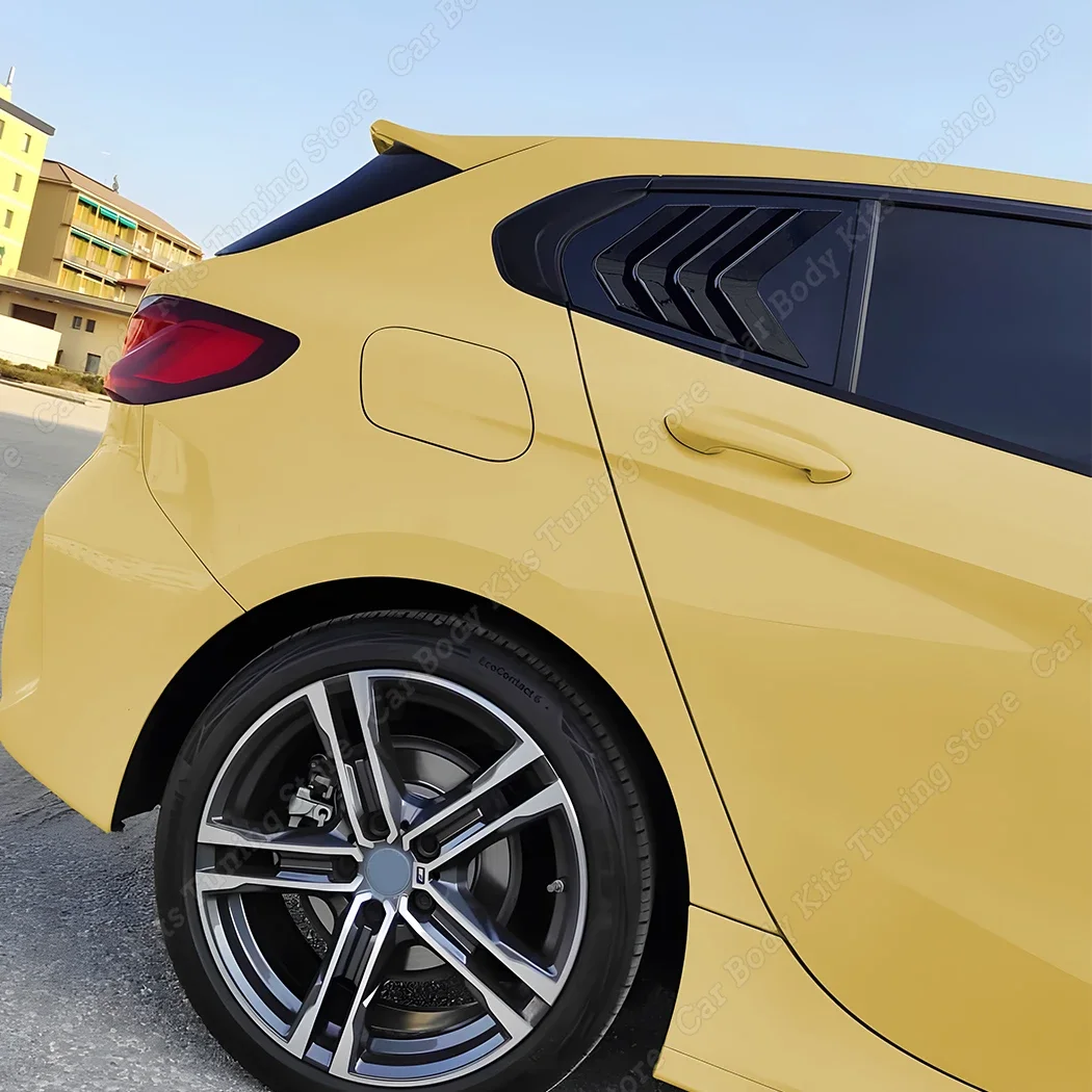 Car Rear Windows Side Shutter Louver Cover Gloss Black Trim Exterior Accessories For BMW 1 Series F40 M-PACK & M135i 2019-2024 view 5