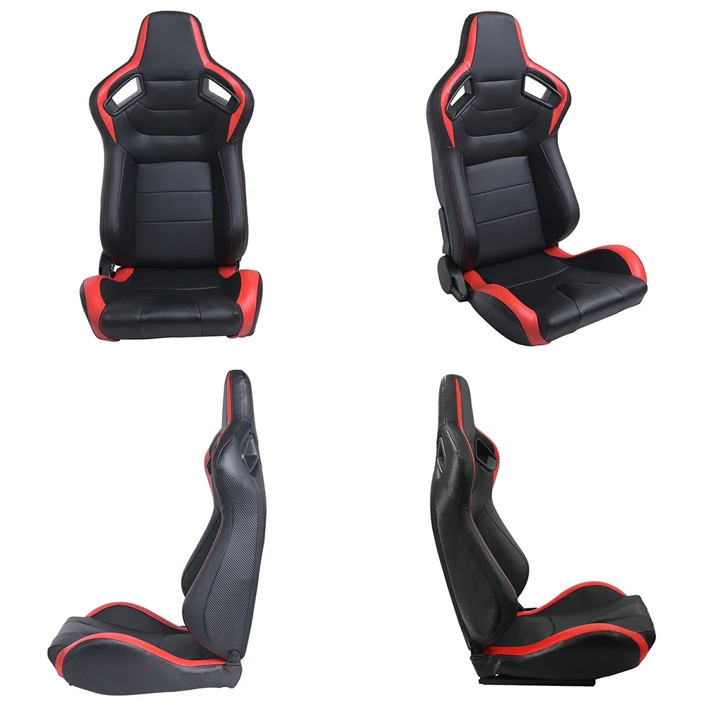 Adjustable Racing Seat Universal Car Simulator Bucket Seats 3D Full Wrap PVC Leather High Quality Car Racing Seat with 1 Slider