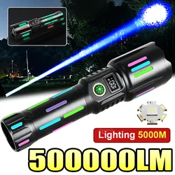 High Strong Power LED Flashlight Rechargeable USB Tactical Flashlights Long Range 5000M Zoom Torch Light Fishing Emergency Lamp