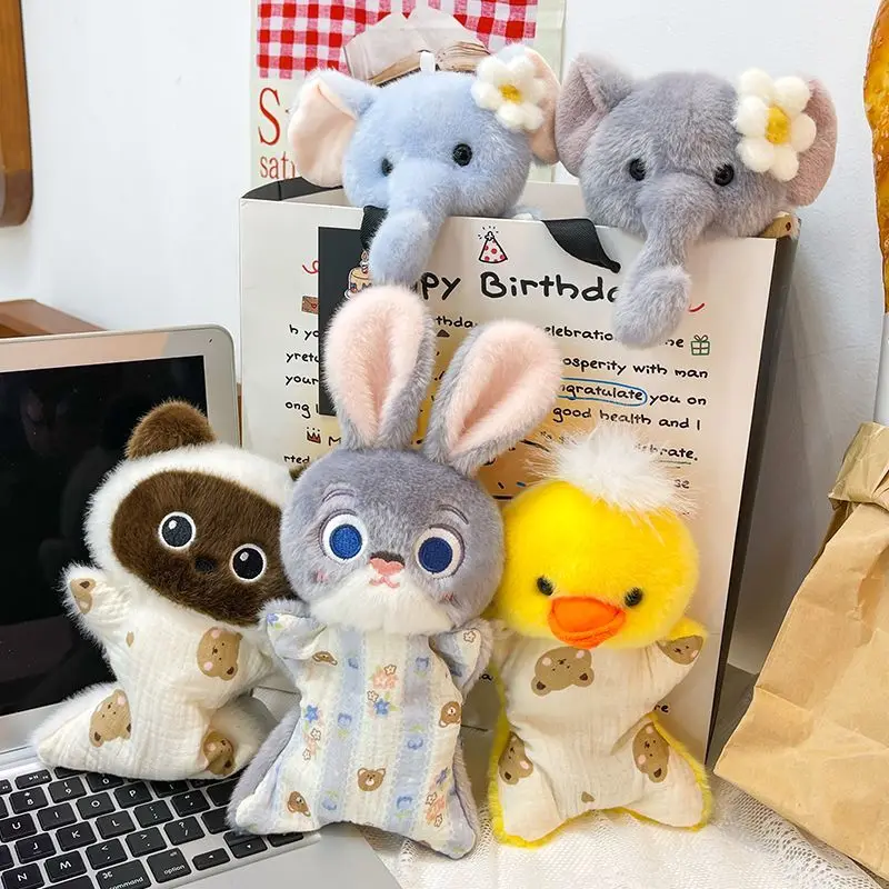 Juguete de peluche de zorro tumbado, muñeco de pingüino, muñeca de Animal PEQUEÑO de oficina, regalo curativo