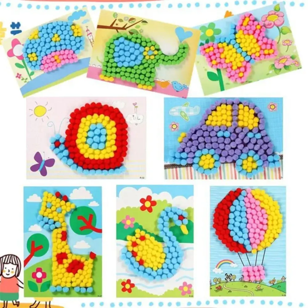 100 Pcs 10mm Pompom Fur Balls Candy Colors DIY DIY Pom Pom Ball Soft Colorful DIY Plush Ball Handmade Kids Toys