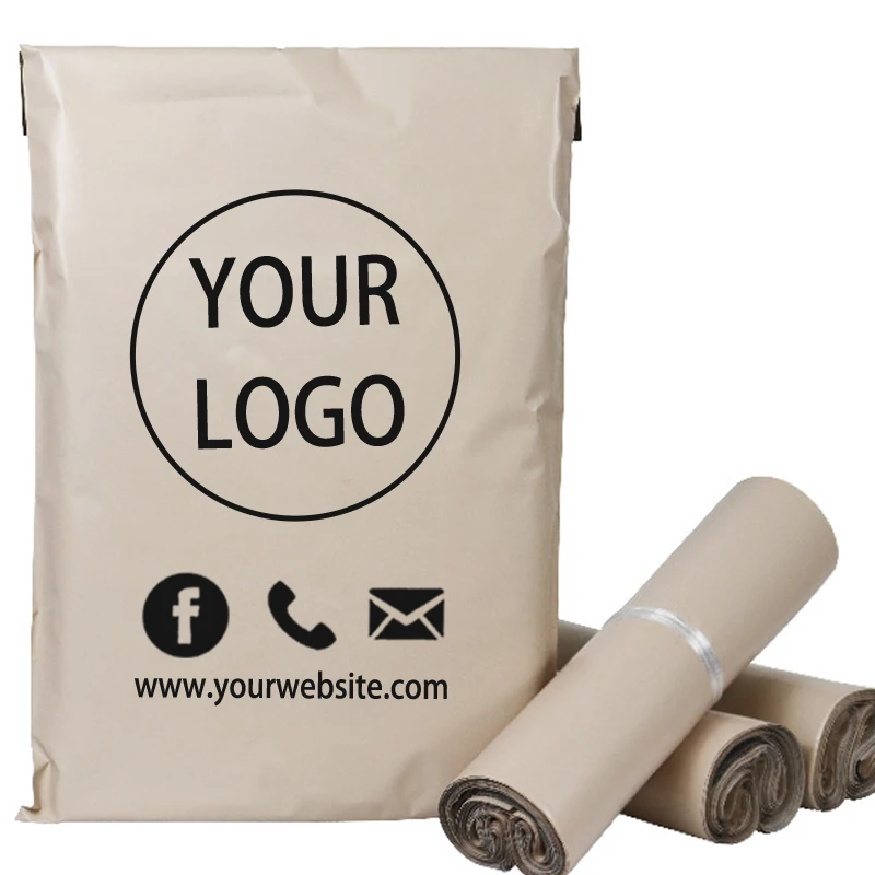 

Mailing Courier Bags to Pack Products, Gold Coffee Custom Packaging Plastic Envelope, Shipping Pink Set Sending Plastic Pouch
