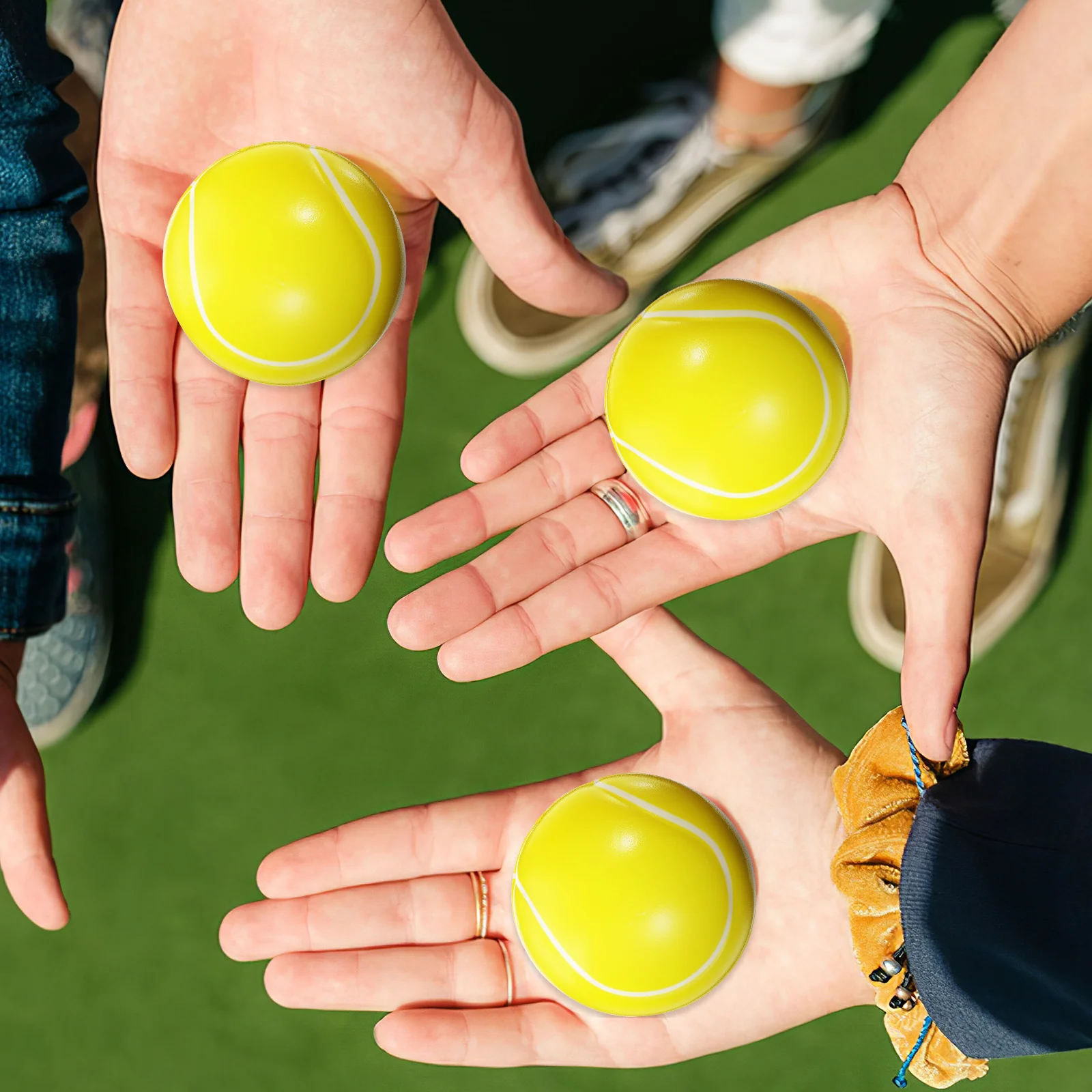 Mainan bola tenis anak-anak, 16 buah mainan Remas stres Aldult kuning mainan anak