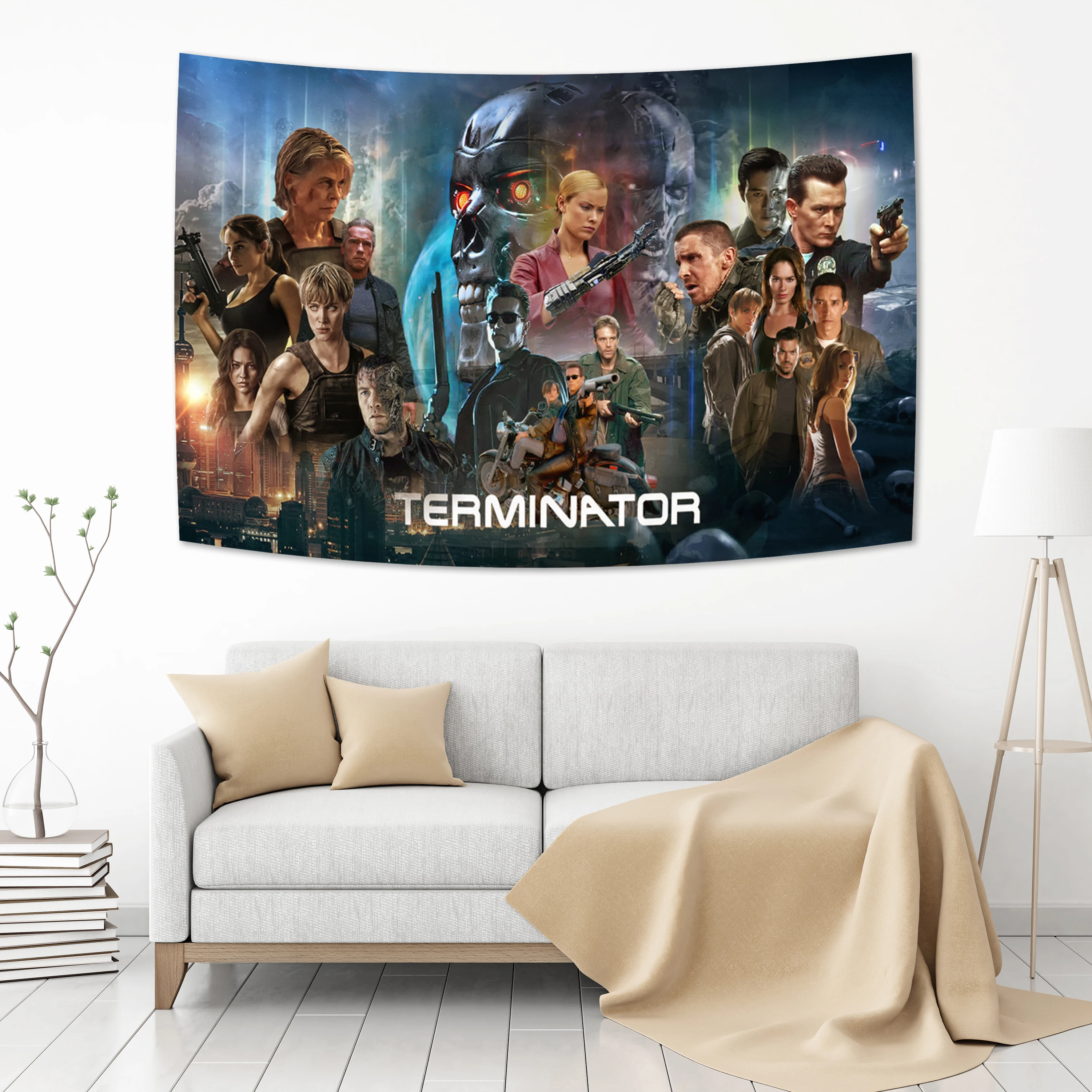 Science Fiction Movie The Terminators Tapestry Bohemian Room Bedroom Decorated Canvas Wall Tapestry