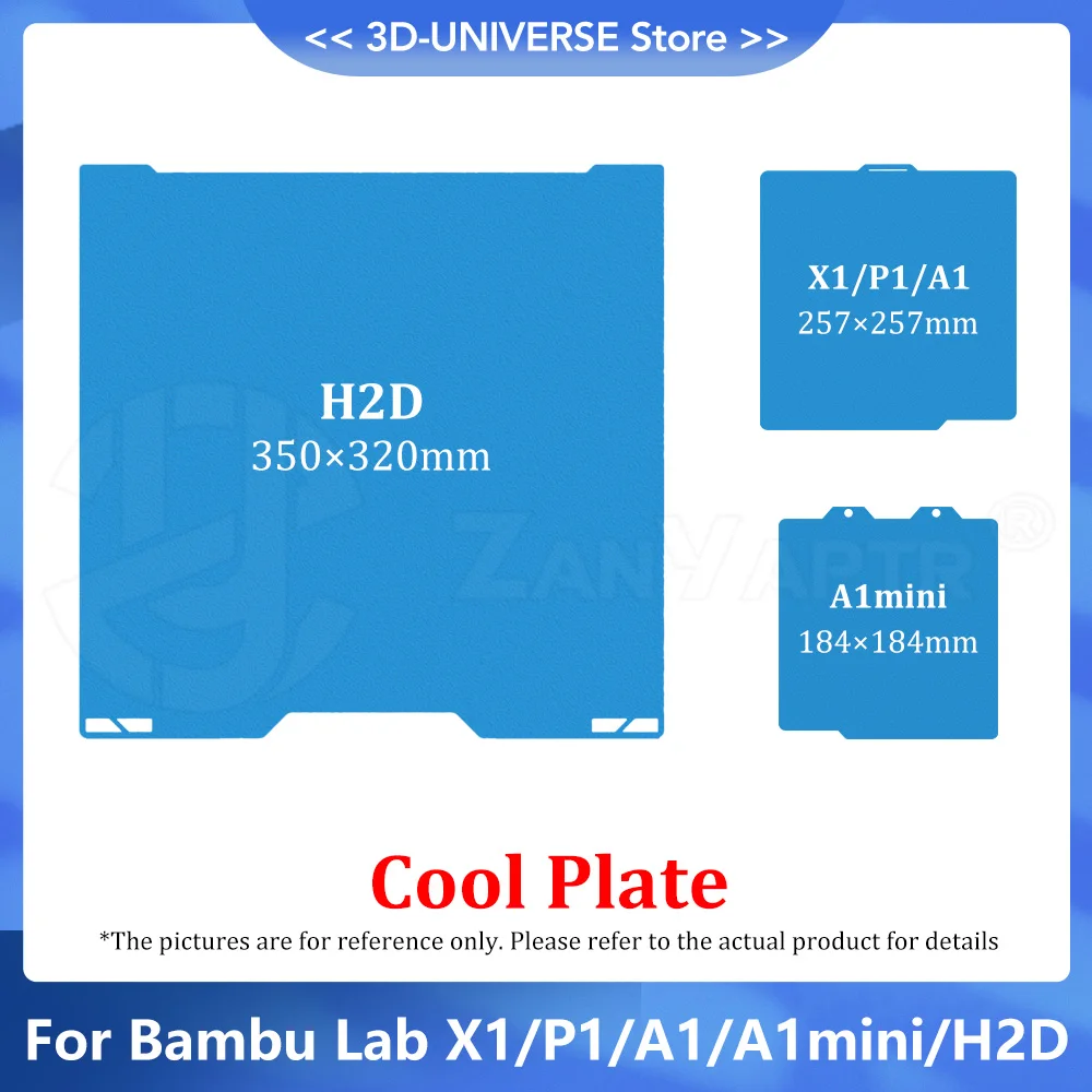 

for X1C P1P P1S H2D A1 A1mini Cool Plate For Bambu lab Build Plate Spring Steel Double-sided Textured Build Plate 3D Printer