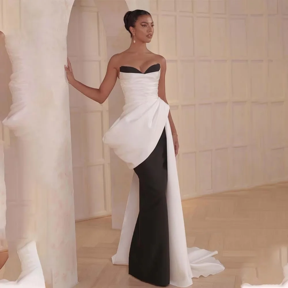 Maßgeschneiderte, exquisite, ärmellose, bodenlange Abendkleider, bezauberndes Ballkleid mit V-Ausschnitt und Rüschen, Meerjungfrau-Partykleid