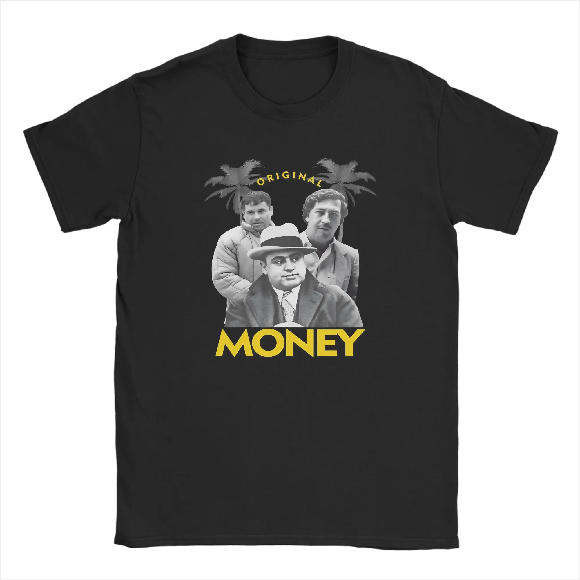 Money Team Pablo Escobar El Chapo Al Capone T-Shirts for Men  Vintage Cotton Tee Shirt O Neck T Shirts Gift Idea Clothing
