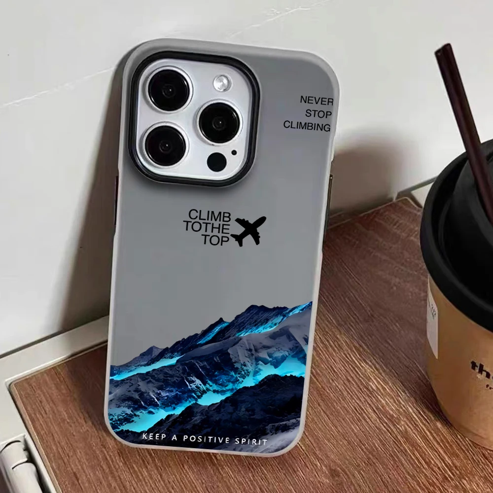 für iPhone 17 16 14 15 11 12 13 Pro Max 7 8 15 16 Plus 17 Air Hüllen Mountain Peak Aircraft Handyhülle Stoßfeste Silikonhülle – Detail 6