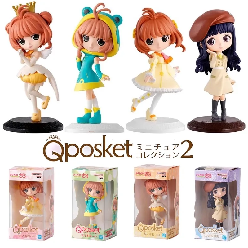 

Bandai Оригинальные 4 шт. Gashapon Qposket було Güvenア コレクusan2 Cardcaptor Sakura Аниме Фигурка Игрушки Для Детей Подарочная Модель Украшения