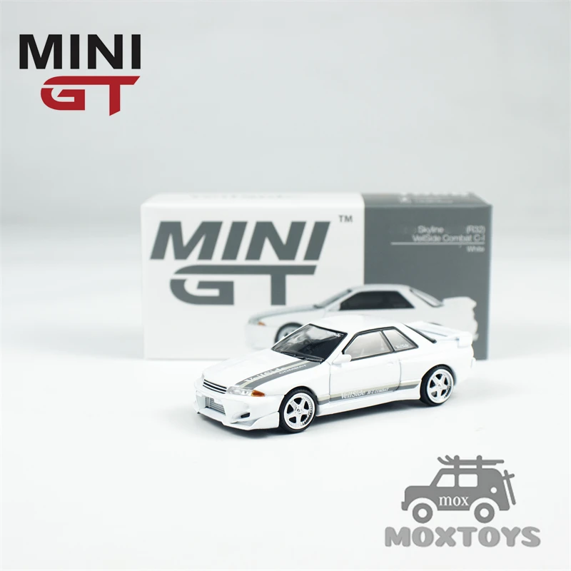 

Литая под давлением модель автомобиля MINI GT 1:64 Skyline R32 VeilSide Combat C-I White RHD