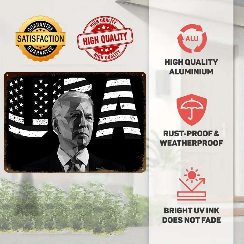 Joe Biden Tin Poster Customized Wall Art Retro Vintage Metal Signs for Fans Room Custom Plate Bedroom Decoration Gaming House