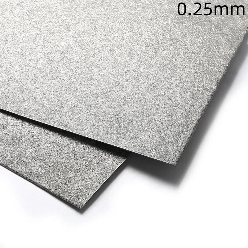 

100x100mmx0.25mm Thick High Purity Titanium Fiber Paper Gas Diffusion Layer Fiber Sintered Ti Felt for Fuel Cell Research