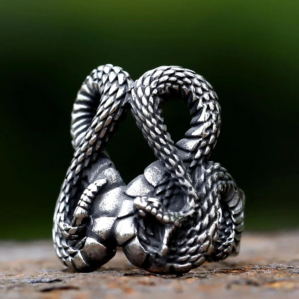 2025 NEUE Herrenringe aus 316L-Edelstahl, Nase, Wikinger-Stil, skandinavische Schlange, Tierring, Schmuck, Amulett, Geschenke, kostenloser Versand