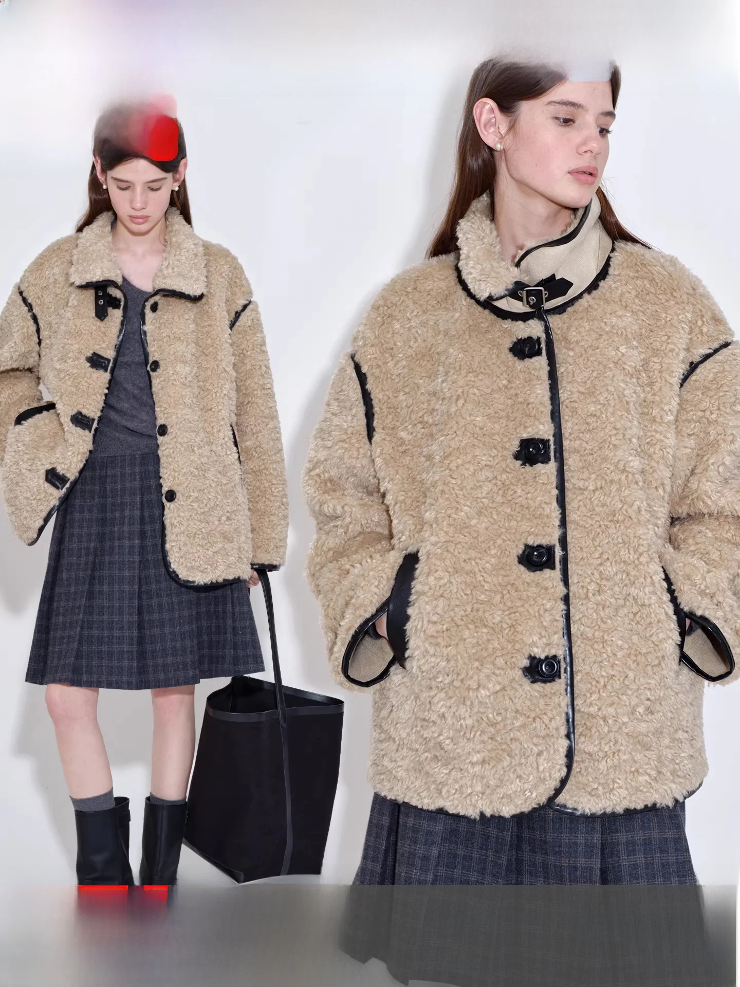 

Зимняя куртка Fano Bear Plu с контрастными вставками и кожаным ремешком, с интегрированным мехом, женская, Aosphere Sensation, повседневная, утепленная...