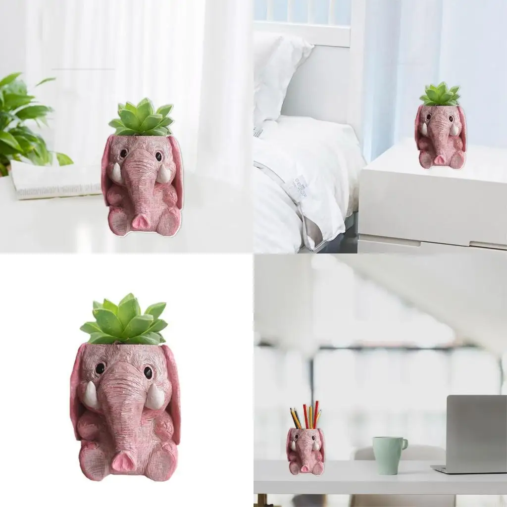 

слон цветочный горшок держатель ручки УФ-кристалл эпоксидная форма цементная штукатурка глина смола силиконовая форма DIY для